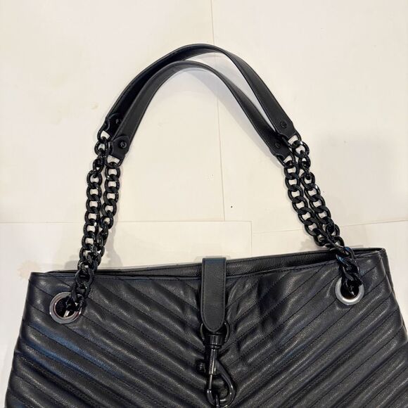 Rebecca Minkoff Edie Chevron Quilted Leather Tote Handbag Black $420.00 - Picture 11 of 11